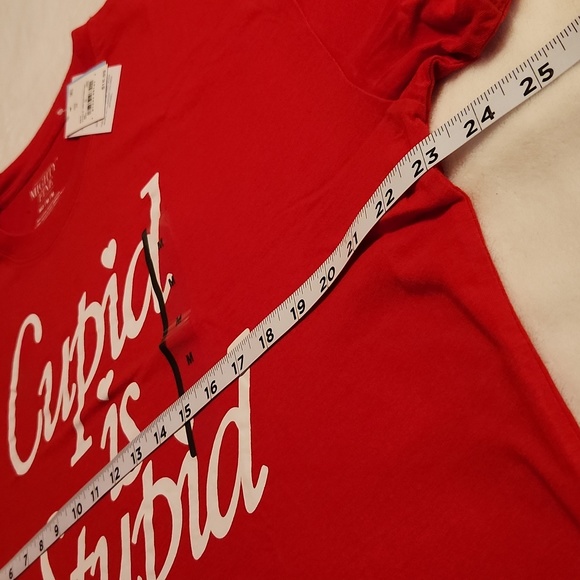 Red Women's Valentines Shirt, "Cupid is Stupid" - Picture 3 of 7